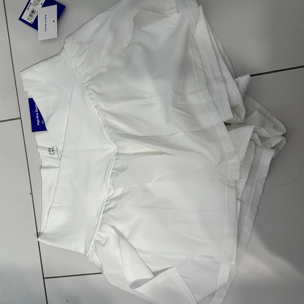 JoyLab Cream Skirt with Elastic Waist